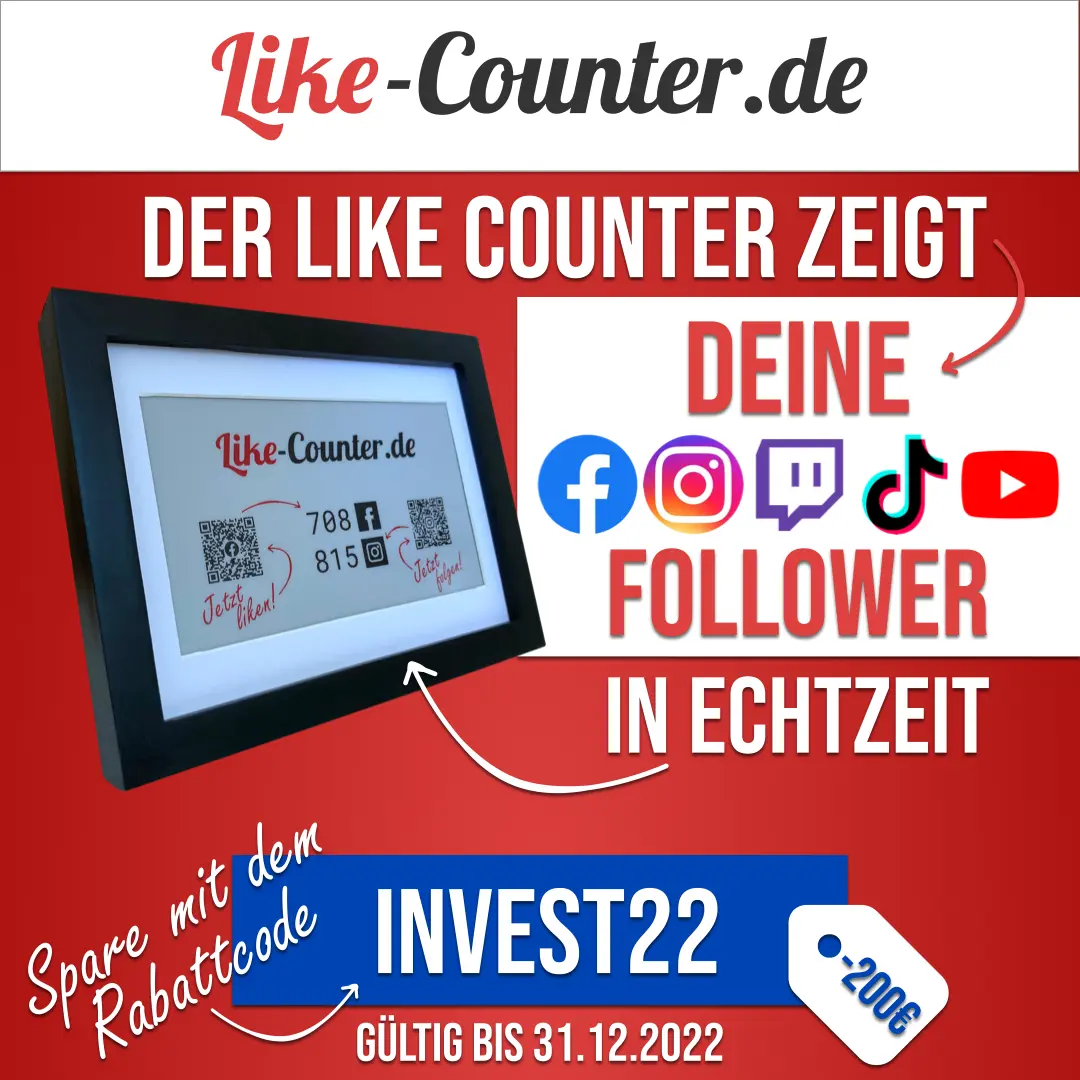Like Counter, der Echtzeit Tracker deiner Facebook, Instagram, Twitch, TikTok und YouTube Follower
